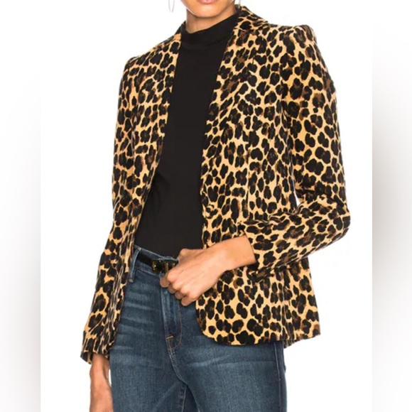 Frame Denim Jackets & Blazers - Frame Leopard Velvet Blazer Women’s Size 2